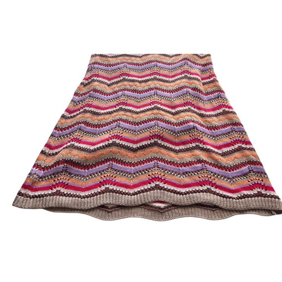 SO Goods For Life Multicolor Chevron Knit Sleeveless Halter Dress W/ Tie Back - Picture 4 of 10